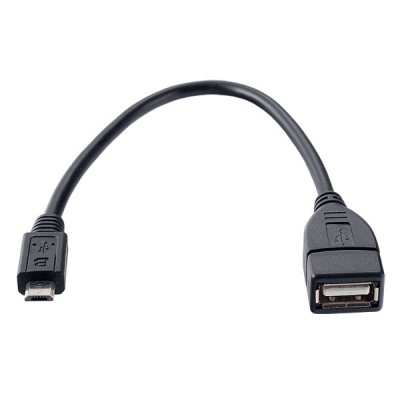 Кабель OTG -  micro USB 0,1 метр (black) тех.пак.