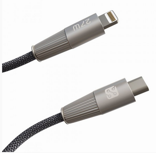 Кабель Depod Nylon steel DC-004 для iPhone Lightning - Type-C, 27W, 1м, , гарантия 1 год Gray