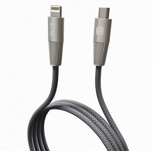 Кабель Depod Nylon steel DC-004 для iPhone Lightning - Type-C, 27W, 1м, , гарантия 1 год Gray