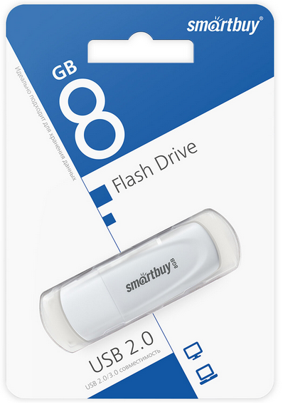  Flesh USB 2.0 - 8Gb Smart Buy Scout White