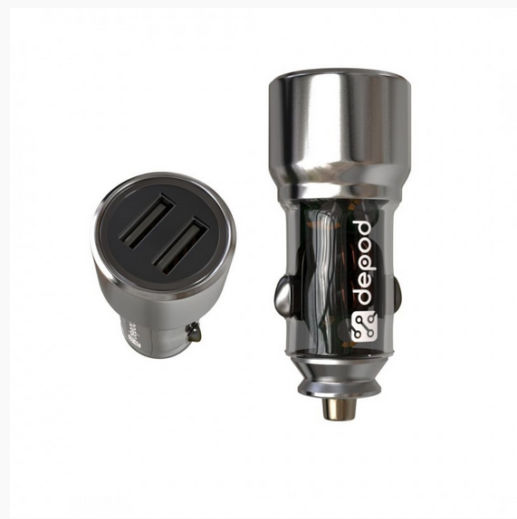 Автомобильное зарядное устройство, блок Depod DCA-002, 3A, 15W USB (2ш) 1 год гарантии, Black