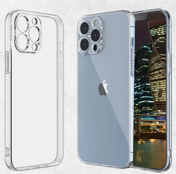Накладка iPhone 13 pro силиконовая прозрачная с закрытой камерой