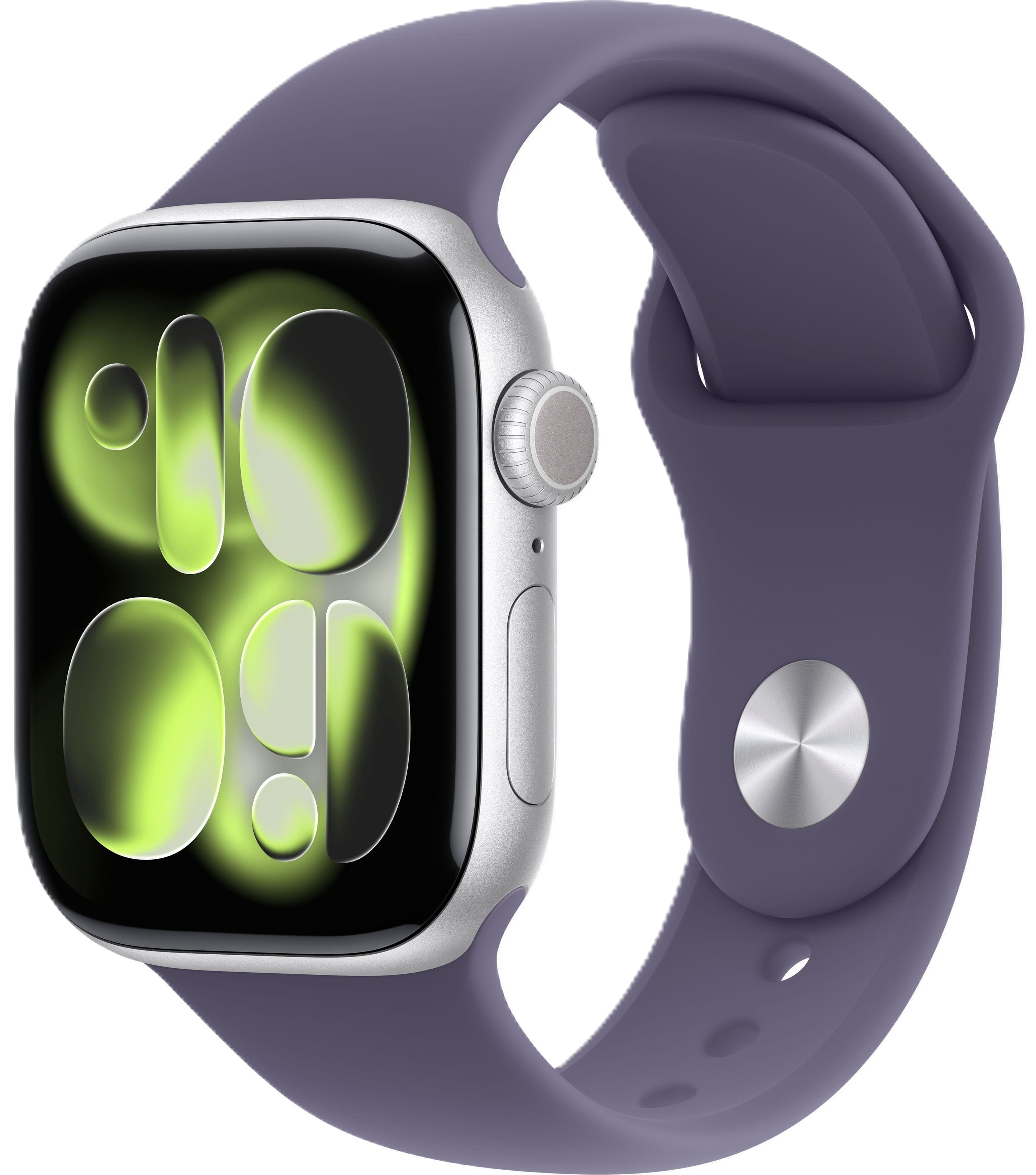Смарт-часы Apple Watch Series 11, 46 мм, корпус серебристого цвета, спортивный ремешок цвета "фиолетовый туман" 
