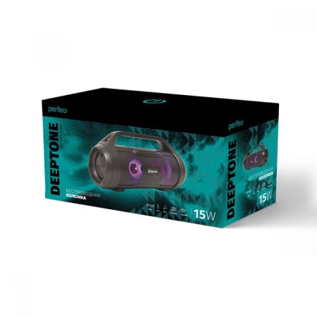 Колонка Perfeo DEEPTONE с подсветкой, мощность: 15 Вт, черный