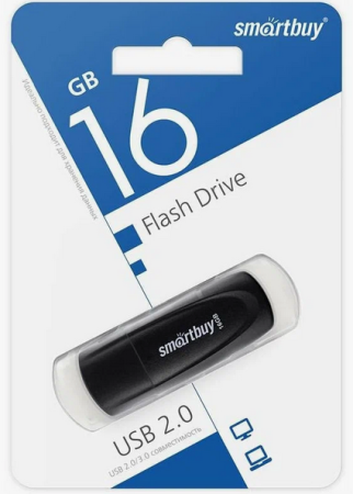 Flash USB 2.0 - 16Gb Smart Buy Scout Black