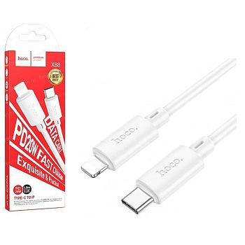 Кабель iPhone Lightning - Type-C 2.4A Hoco X88 2m, 27W White