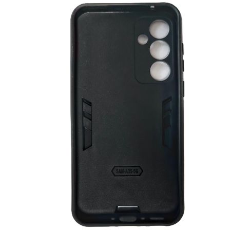 Накладка Samsung A35/ A55 противоударная с кольцом 360° Silver