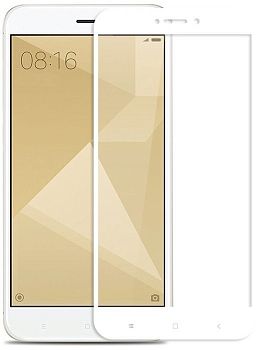 Стекло защитное Xiaomi Redmi 4 Белое 3D