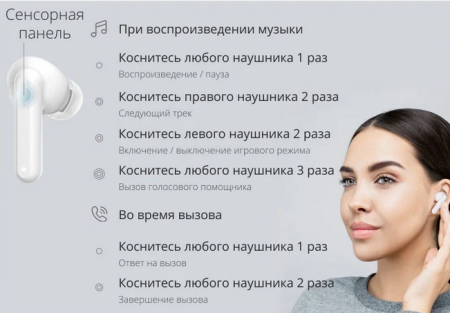 Наушники Bluetooth Haylou GT7 White 