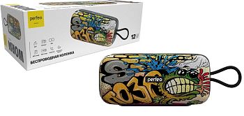 Колонка Perfeo "WORM" 12W, MP3 USB-TF, AUX, FM, HANDS FREE, TWS граффити
