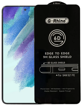 Стекло защитное Samsung S21 FE (2020) Черное 3D G-Rhino