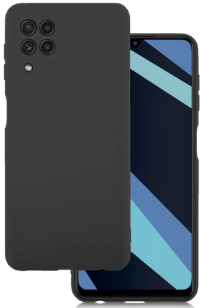 Накладка Samsung A125 A12 (2021) черная силикон закрытая камера