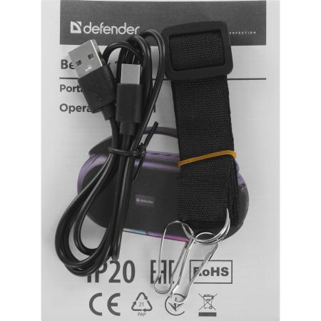 Колонка DEFENDER BEATBOX 12 FM, MP3,microSD,USB,AUX мощность 12Вт, Black