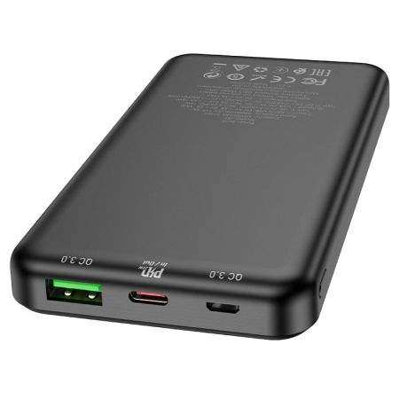 Внешний аккумулятор 10 000мАч Hoco J87 Tacker PB20W+QC3.0 Black