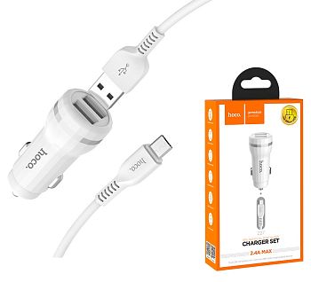 АЗУ micro 2.4A 2USB HOCO Z27 White