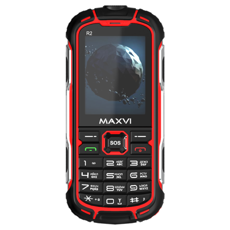 Мобильный телефон MAXVI R2, 2.4”, 2 sim-карты,  3 500 mAh Красный