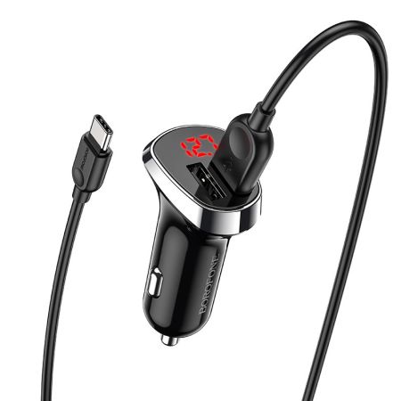 АЗУ Type-C 2.4A, 2USB Borofone BZ15 Max Borofone Black