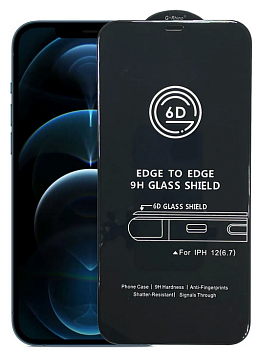 Стекло защитное iPhone 13 pro Max / iPhone 14 Plus Черное 3D G-Rhino
