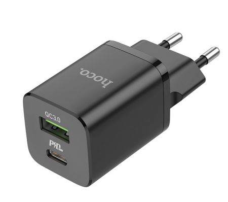 СЗУ блок 30вт 1USB + 1Type-C HOCO N13 Black +QC3.0 быстрая зарядка 