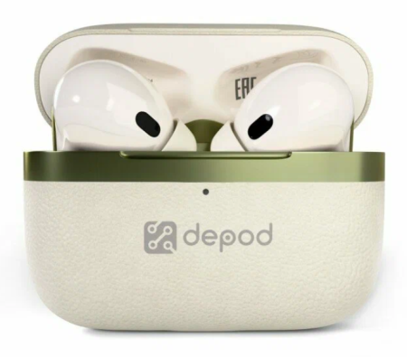 Беспроводные наушники Depod PEAK TWS-004 c шумоподавлением для iPhone и Android слоновая кость
