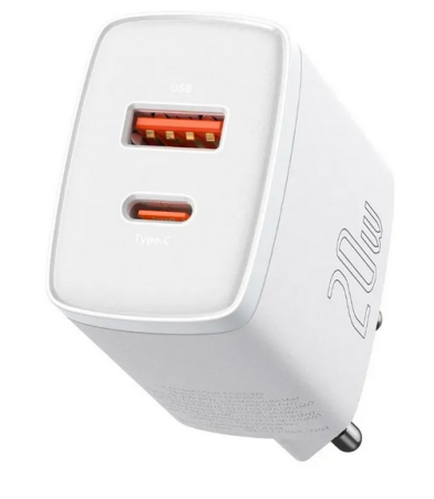 СЗУ блок 3.0A, 20W, 1USB+1Type-C Baseus Compact White