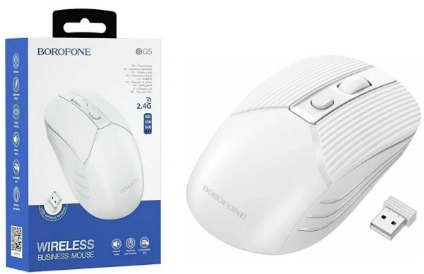 Мышь беспроводная Borofone BG5, 2.4G business White