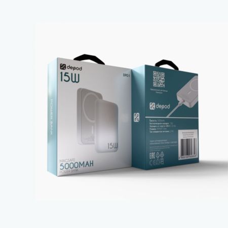 Внешний аккумулятор 5 000мАч 22,5 Вт Depod Genuine DP-01, MagSafe Battery Pack Белый