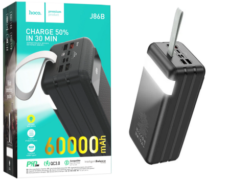 Внешний аккумулятор 60 000мАч Hoco J86B Electric Black