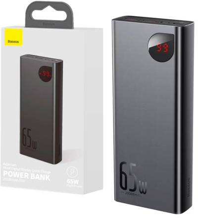 Внешний аккумулятор 20 000мАч Baseus Adaman Metal Quick Charge PW 22.5W Black