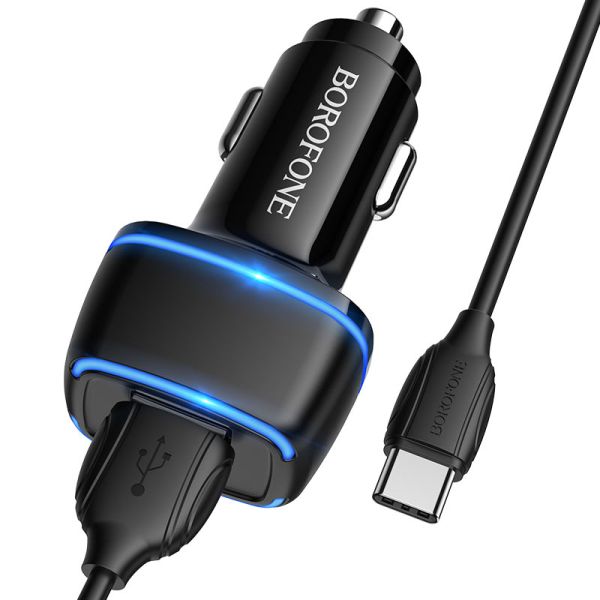 АЗУ Type-C to 2USB, 2.4ABorofone BZ14 Max Borofone Black