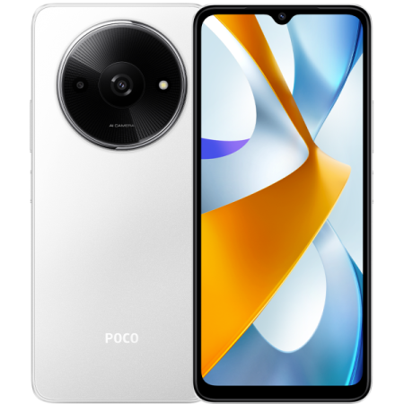 Смартфон Xiaomi Poco C61 3/64Гб, Dual nano SIM,Global для РФ, White