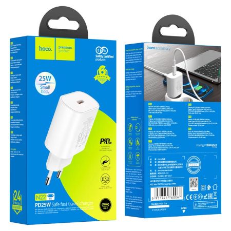 СЗУ блок 25w, USB Type-C HOCO N22 White