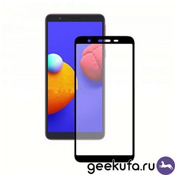 Стекло защитное Samsung A013/ A01 core Черное 3D