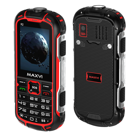 Мобильный телефон MAXVI R2, 2.4”, 2 sim-карты,  3 500 mAh Красный