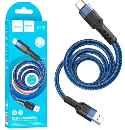 Кабель iPhone Lightning - USB 2.4A HOCO U110 1.2m Blue