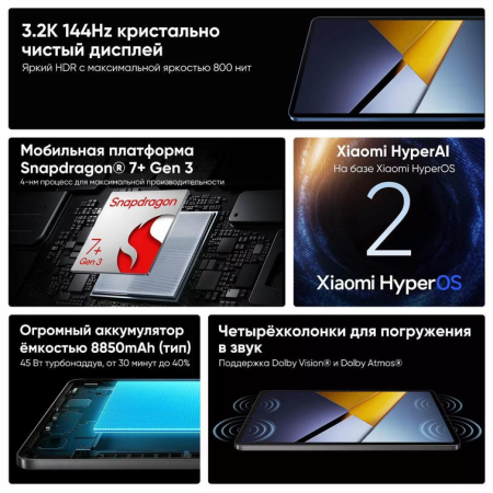 Планшет Xiaomi Poco Pad X1, 11.2' Wi-Fi 8/512Gb, Global Gray