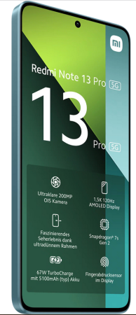Смартфон Xiaomi Redmi Note 13 pro 5G 8/256Гб Global, Dual nano SIM, Ocean Teal