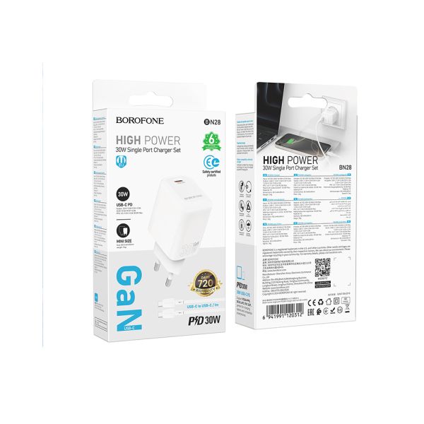 СЗУ Type-C 3.0A 30W Borofone BN28 Fuente White