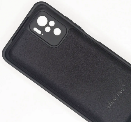 Накладка Xiaomi Redmi Note 10 / Note 10s черный с микрофиброй и закрытой камерой 