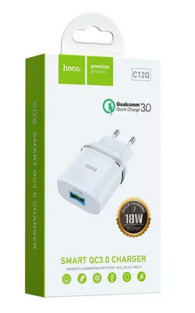 СЗУ блок 3.0A QC3.0 1USB HOCO C12Q  White