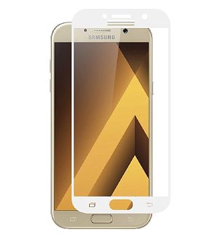 Стекло защитное Samsung A3 2017 Белое 3D