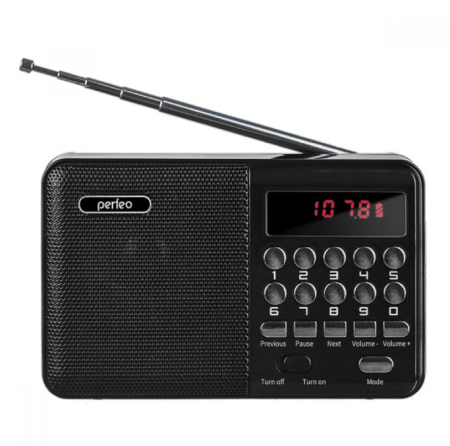 Радиоприемник Perfeo  PALM FM+ 87.5-108МГц/ MP3/ питание USB или 18650/ черный (i90-BL)