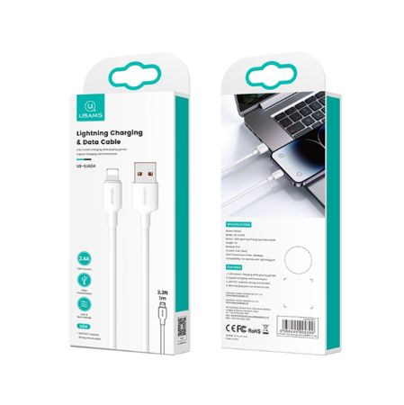 Кабель iPhone Lightning - USB 2.4A Usams US-SJ604 U84 White