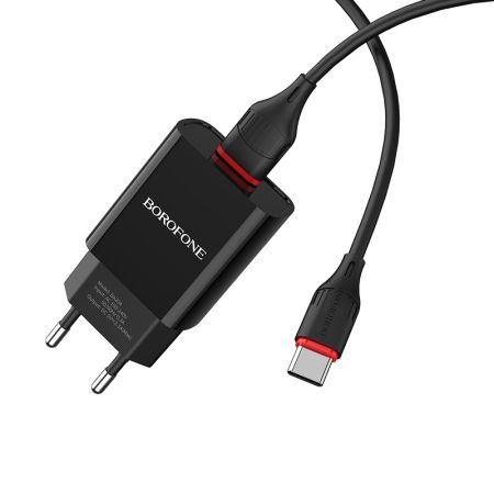 СЗУ Type-c 2,1A Borofone BA20A Sharp Black