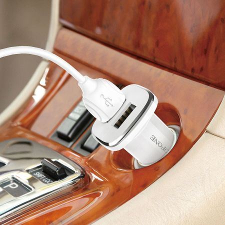 АЗУ блок 2.4A, 2USB BOROFONE BZ12 White