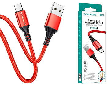 Кабель Micro USB  2.4A Borofone BX54 1m Red