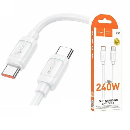 Кабель Type-C - Type-C 240W 5.0A HOCO X115 Surpass 1m White