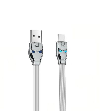 Кабель Type-C - USB 2.4A HOCO Steel man U14 1.2m  Silver 