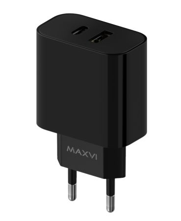 СЗУ блок 30w 1USB + 1Type-C, Maxvi CHL-602PD Black