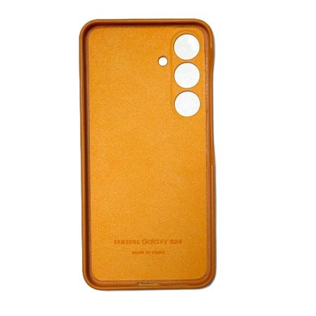 Накладка Samsung S24 коричневый с микрофиброй "под кожу"